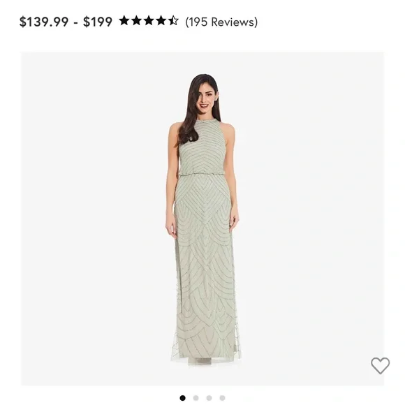 Adrianna Papell | Dresses | Adrianna Papell Beaded Bridesmaids Dress Green  | Poshmark